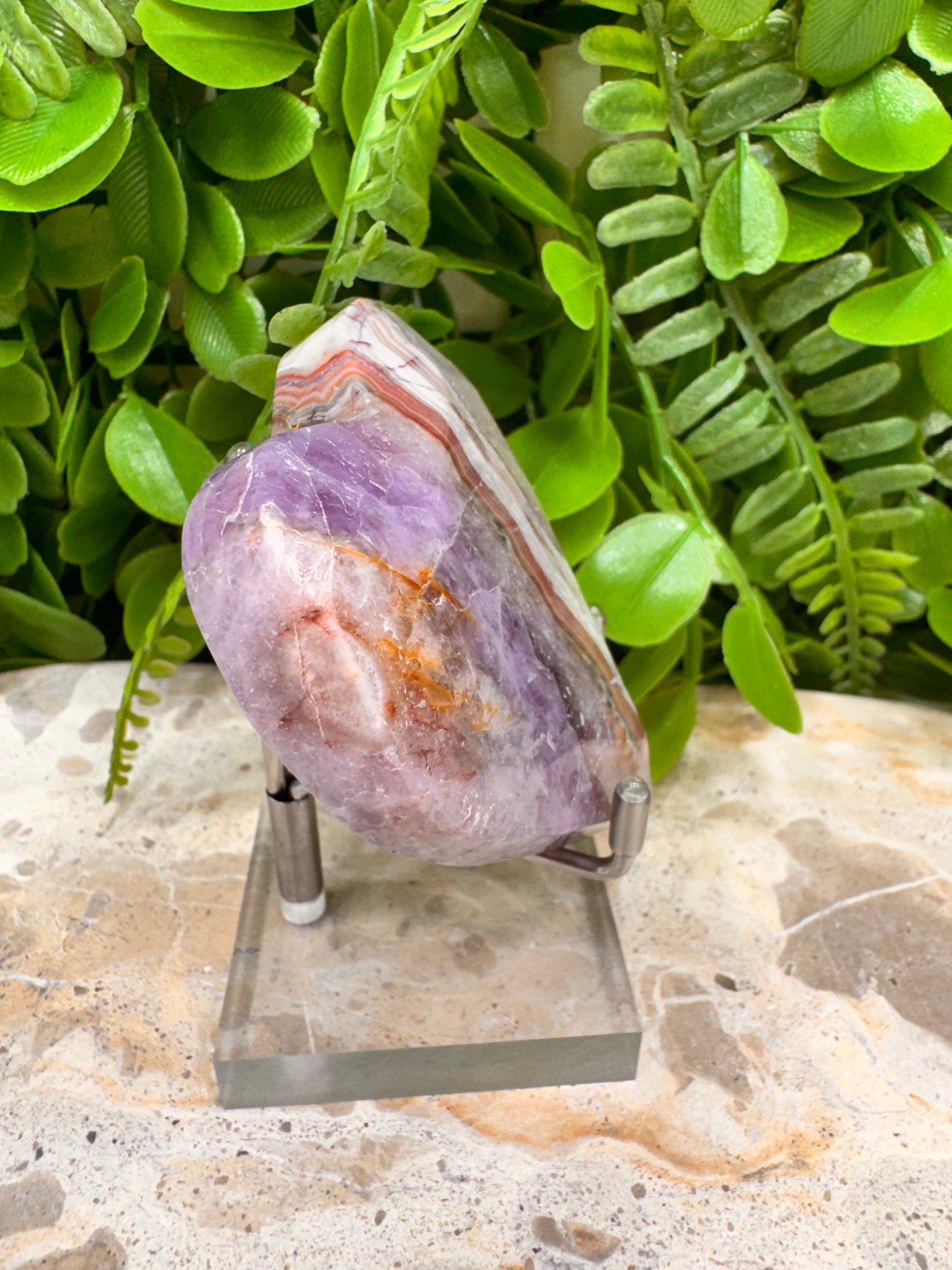 Amethyst With Mexican Agate Heart 146g