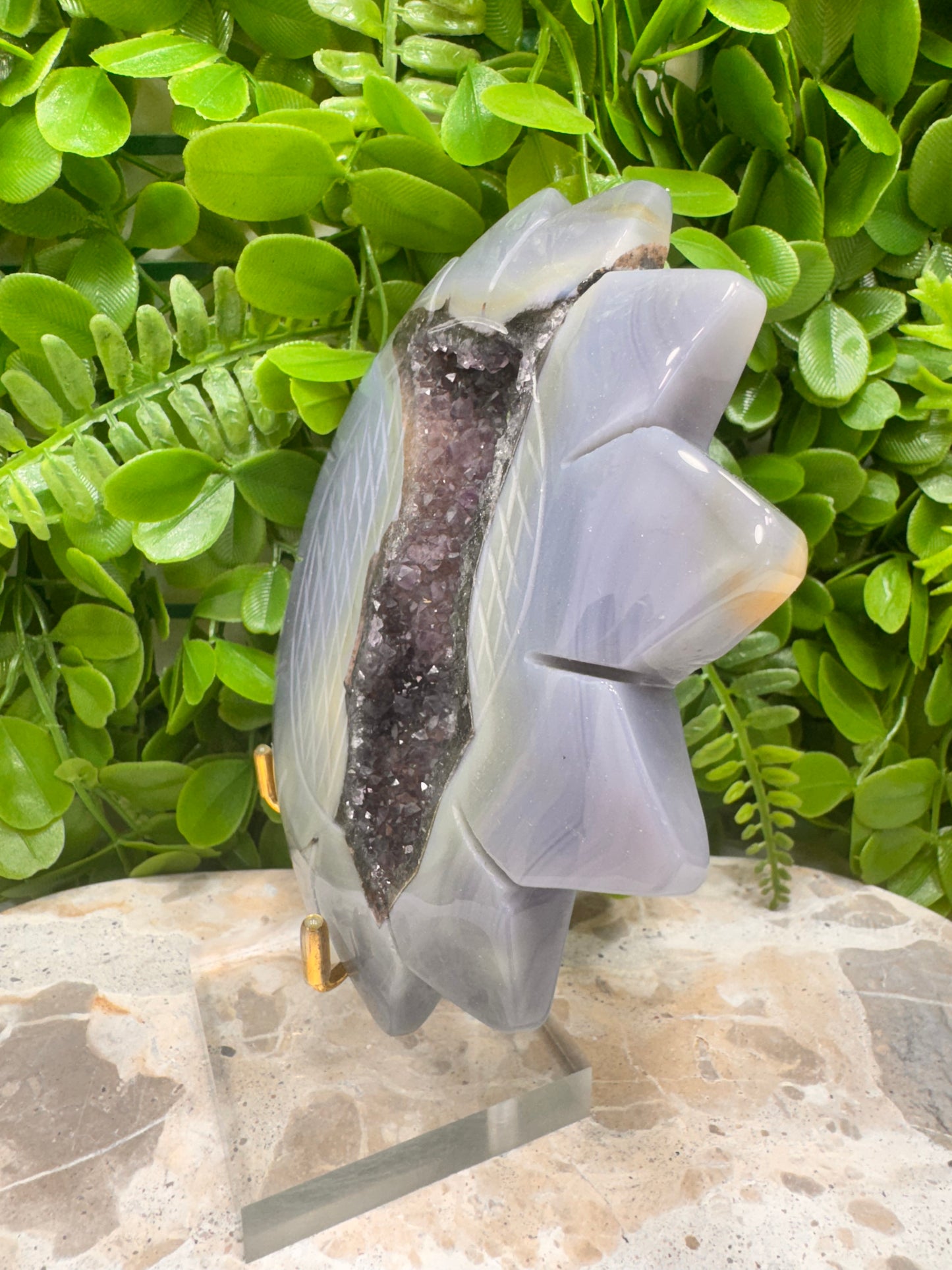 Agate Amethyst Druzy Sunflower 402g