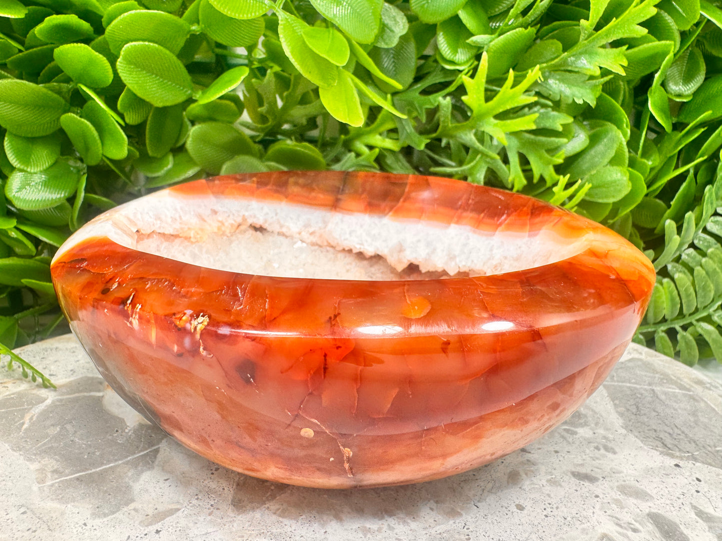 Carnelian Druzy Bowl 1108g