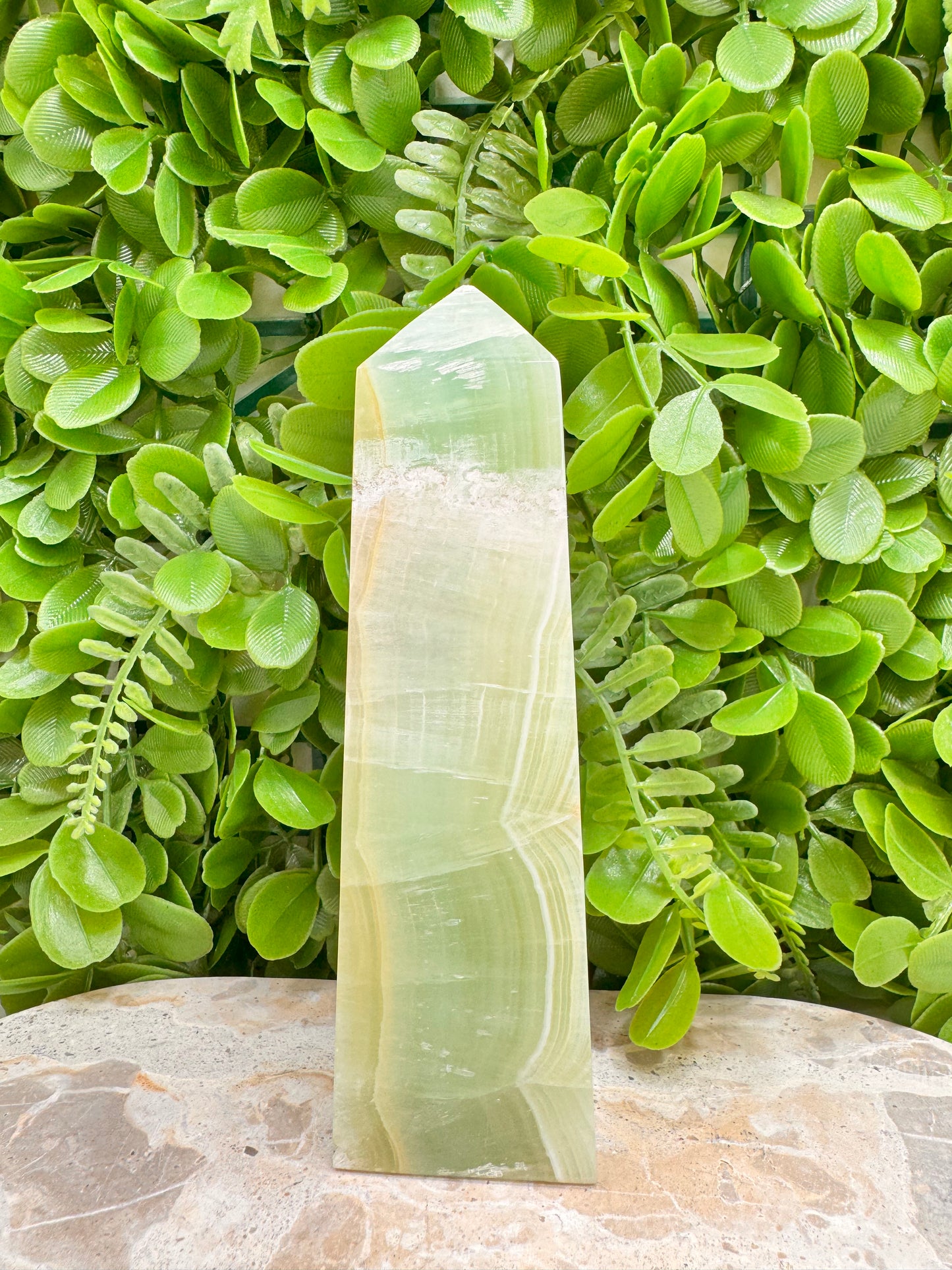 Pistachio Calcite Tower 798g