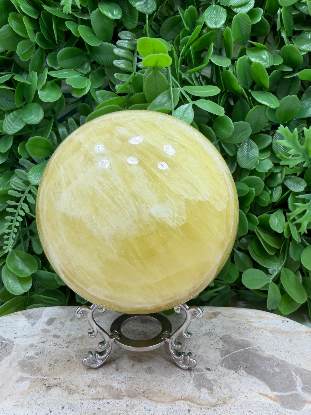 Lemon Calcite Sphere 2356g | Joy • Confidence • Motivation