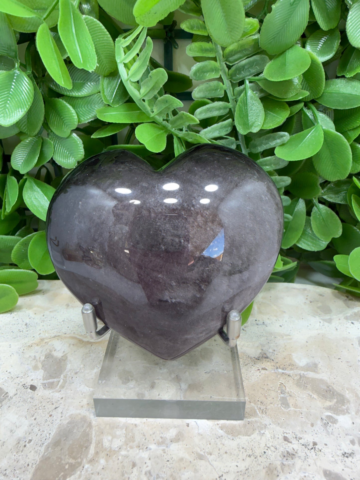 Silver Shein Obsidian Heart 178g