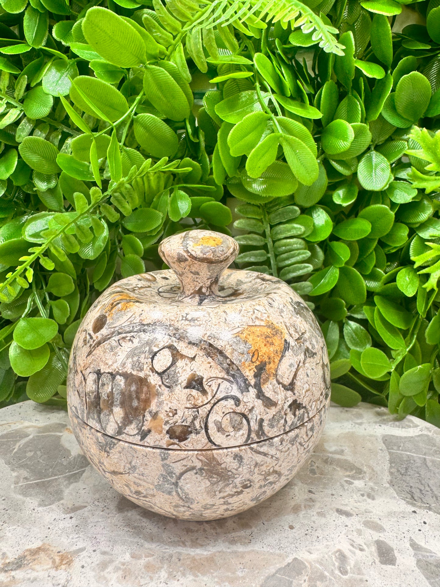 Shell Jasper Apple Bowl with Lid 556g