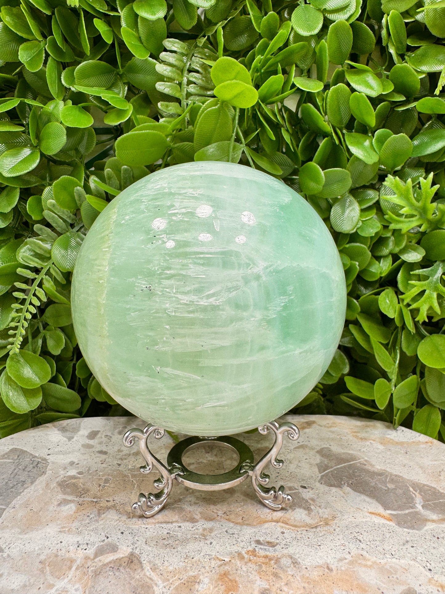 Pistachio Calcite Sphere 2066g