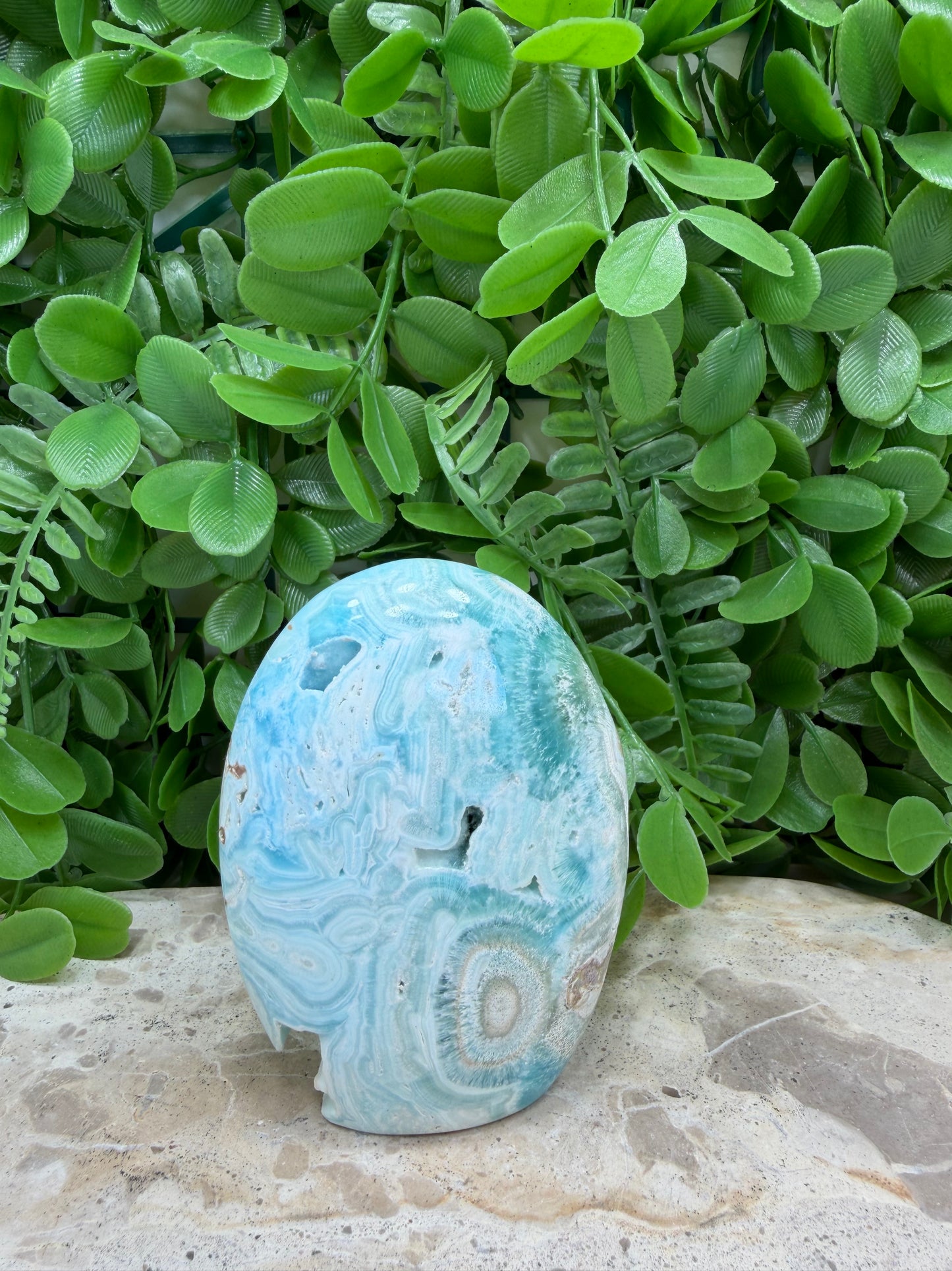 Standing Blue Aragonite with Smithsonite Freeform 320g