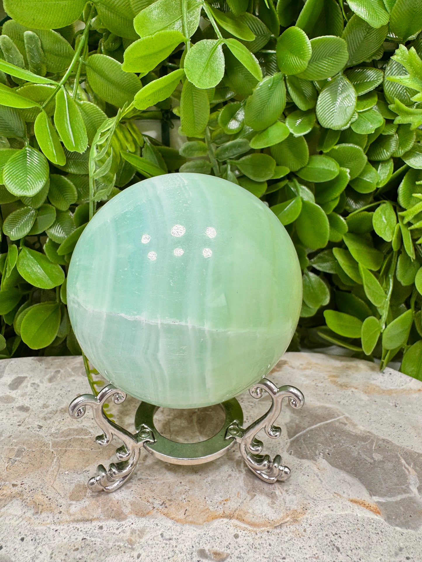 Pistachio Calcite Sphere 566g