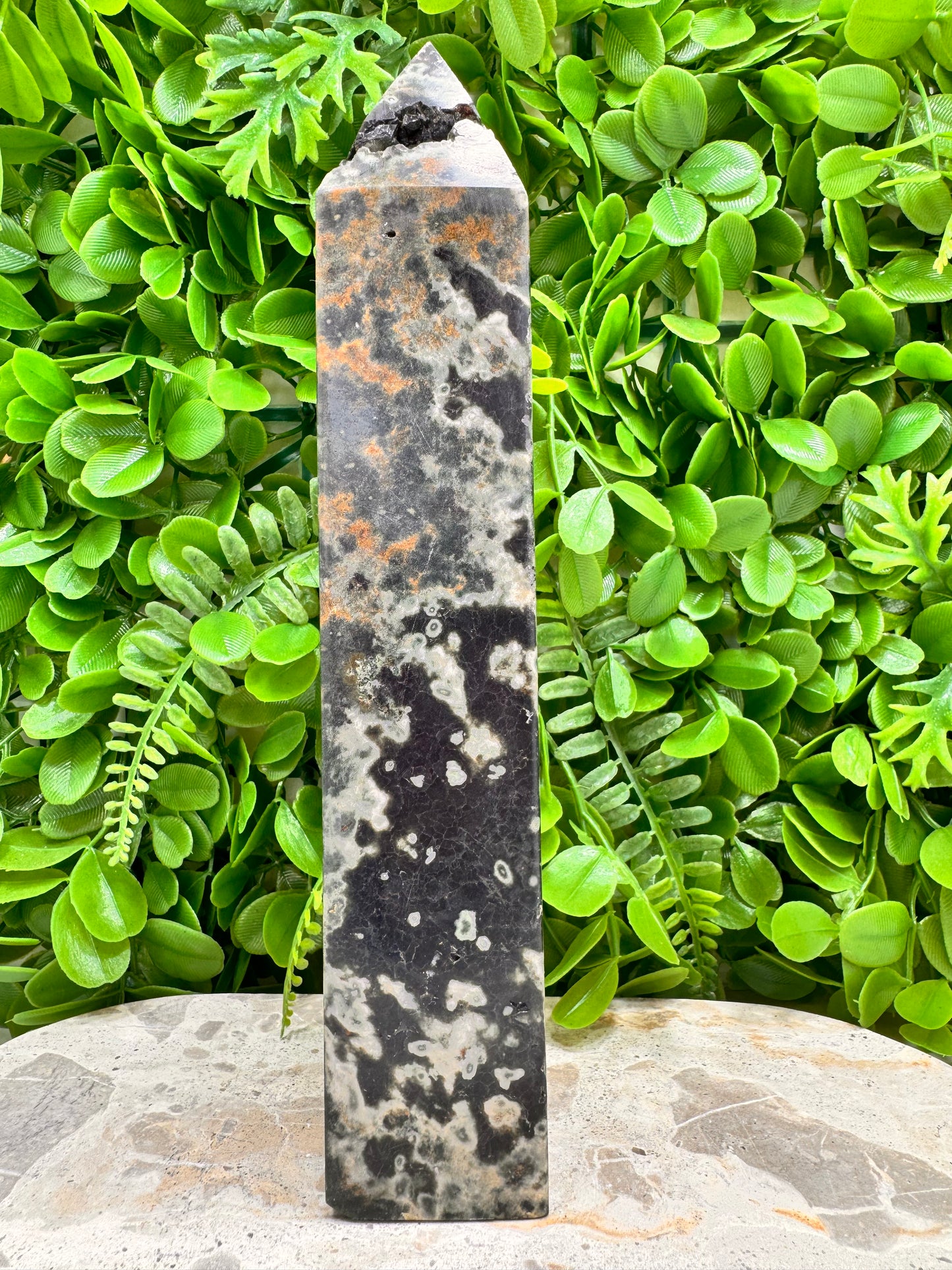 Bubble Ocean Jasper Druzy Tower Freeform 930g