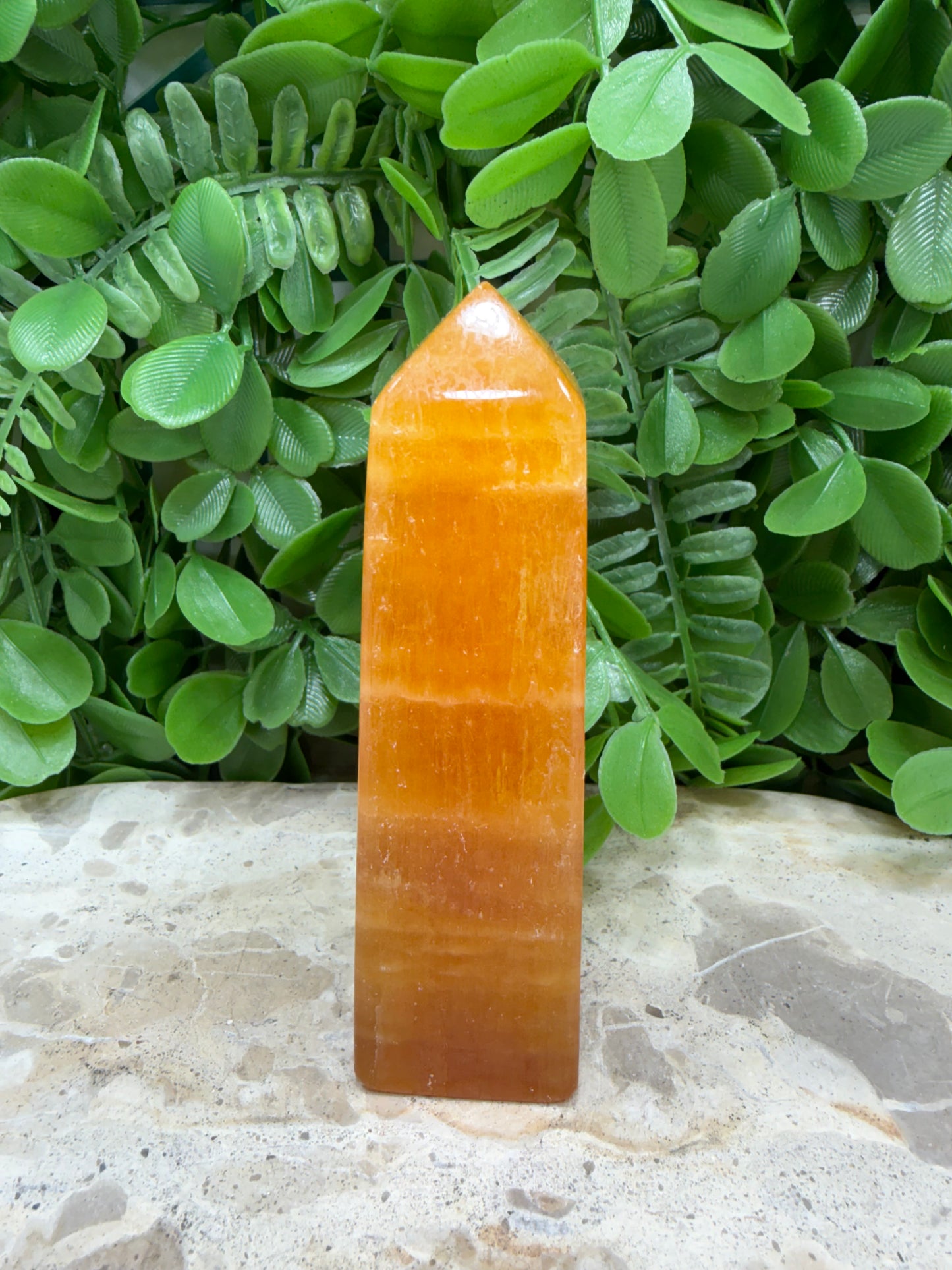 Orange Crystalized Calcite Tower 270g