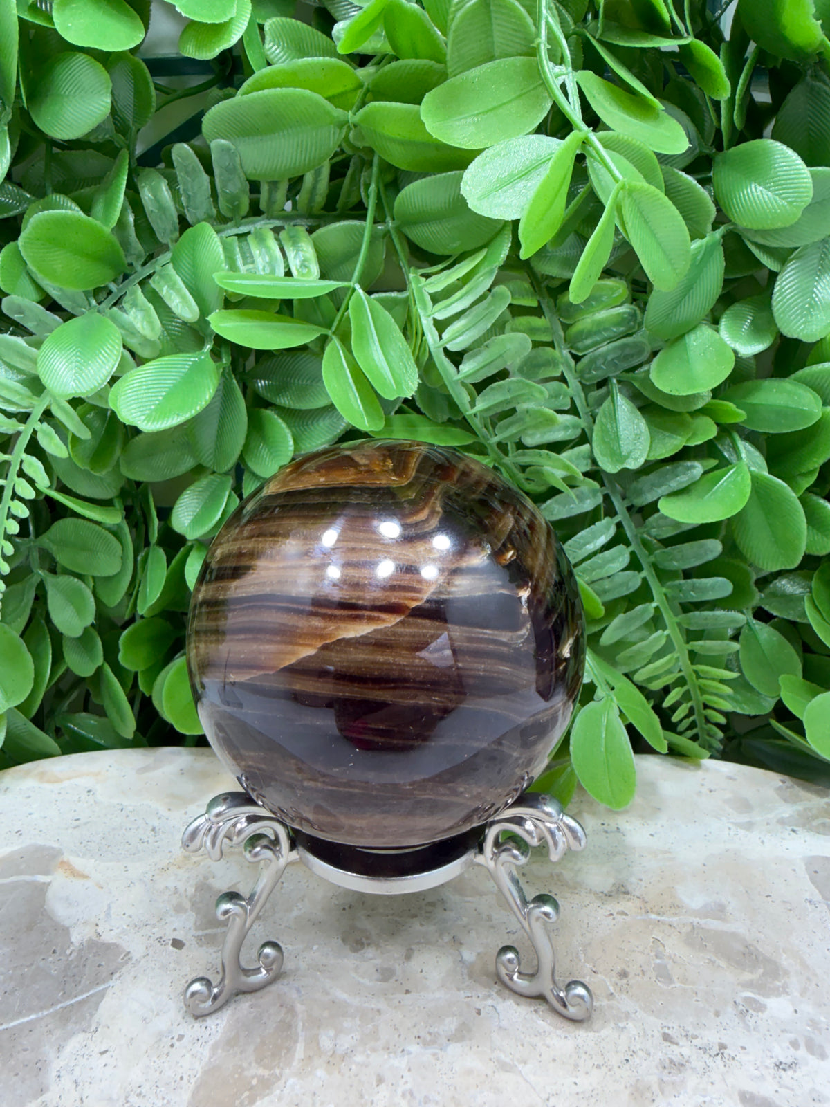 Chocolate Calcite Sphere | Grounding • Emotional Balance • Inner Strength