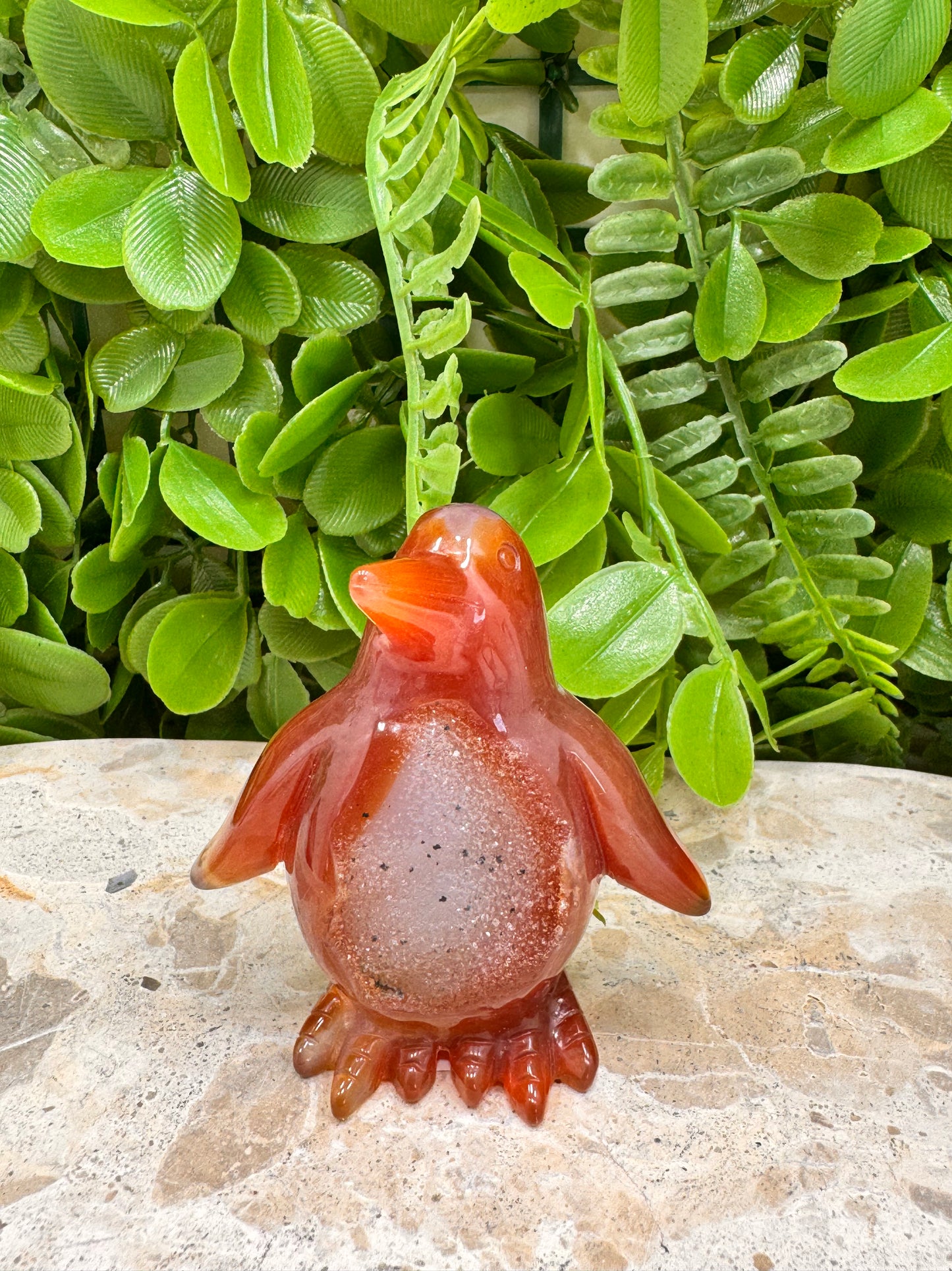 Carnelian Druzy Penguin 104g
