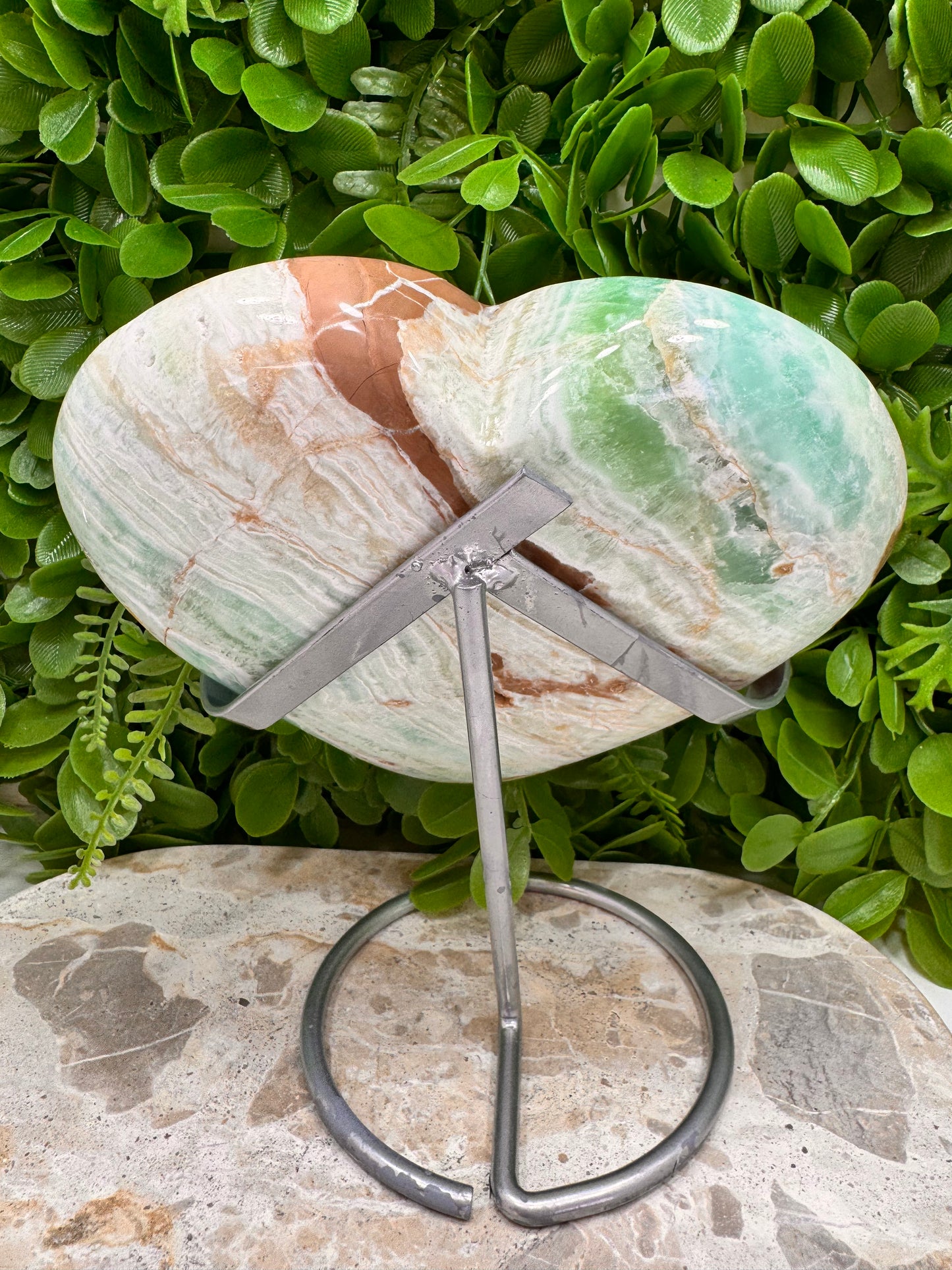 Blue Caribbean Calcite Heart 1772g