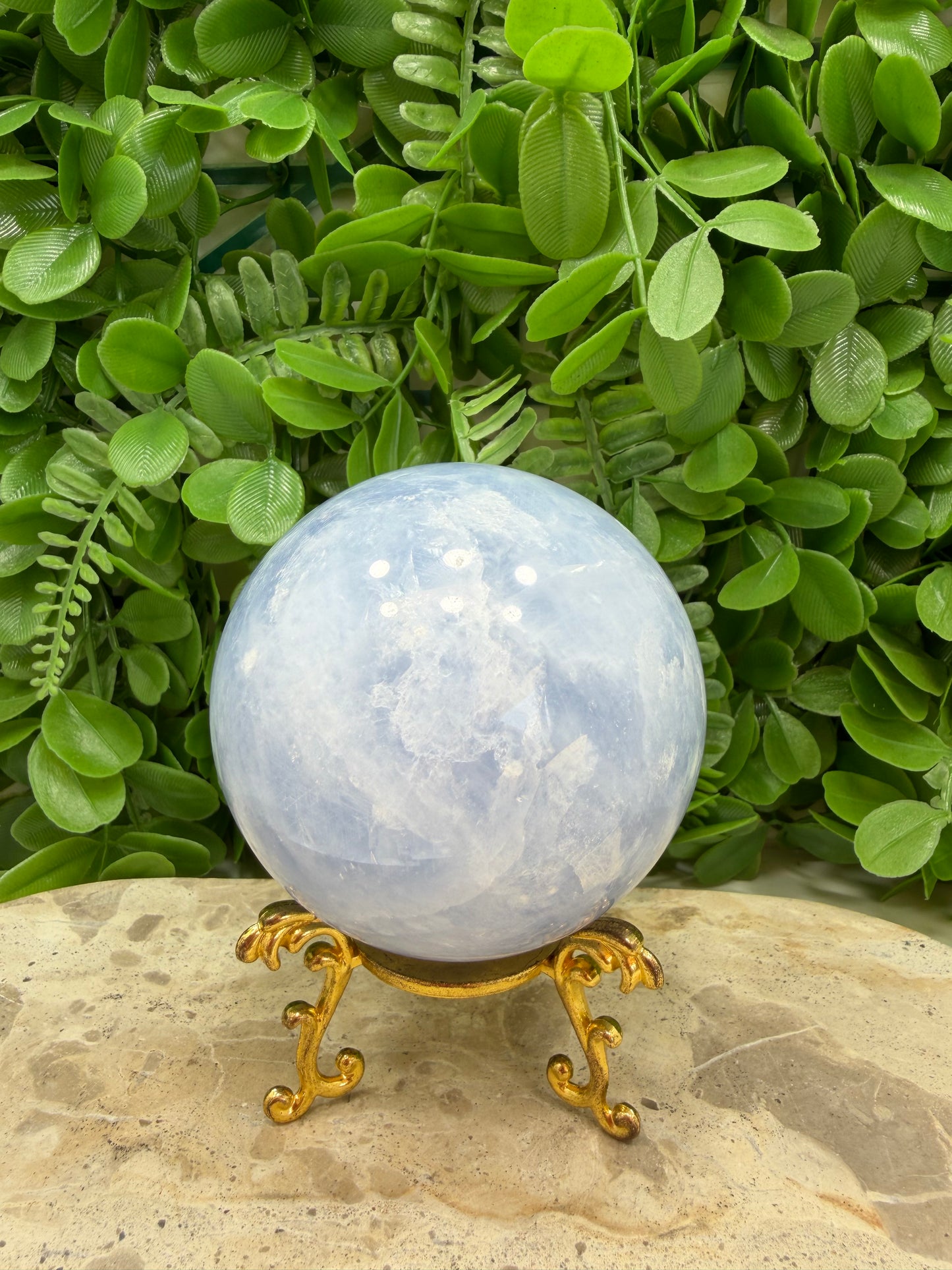 Blue Calcite Sphere 742g