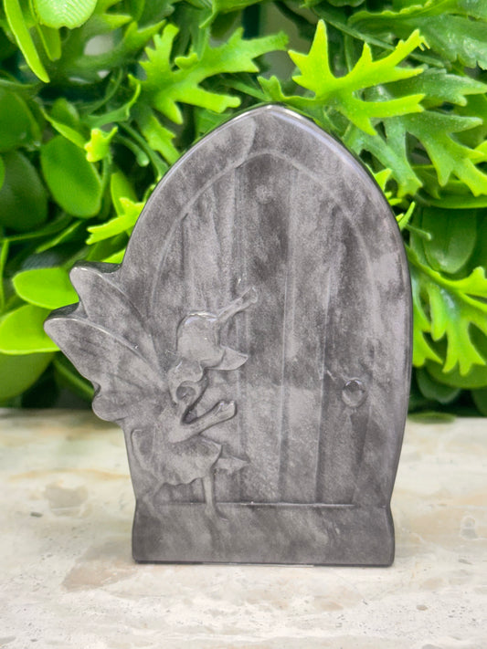Silver Obsidian Fairy Door 118g