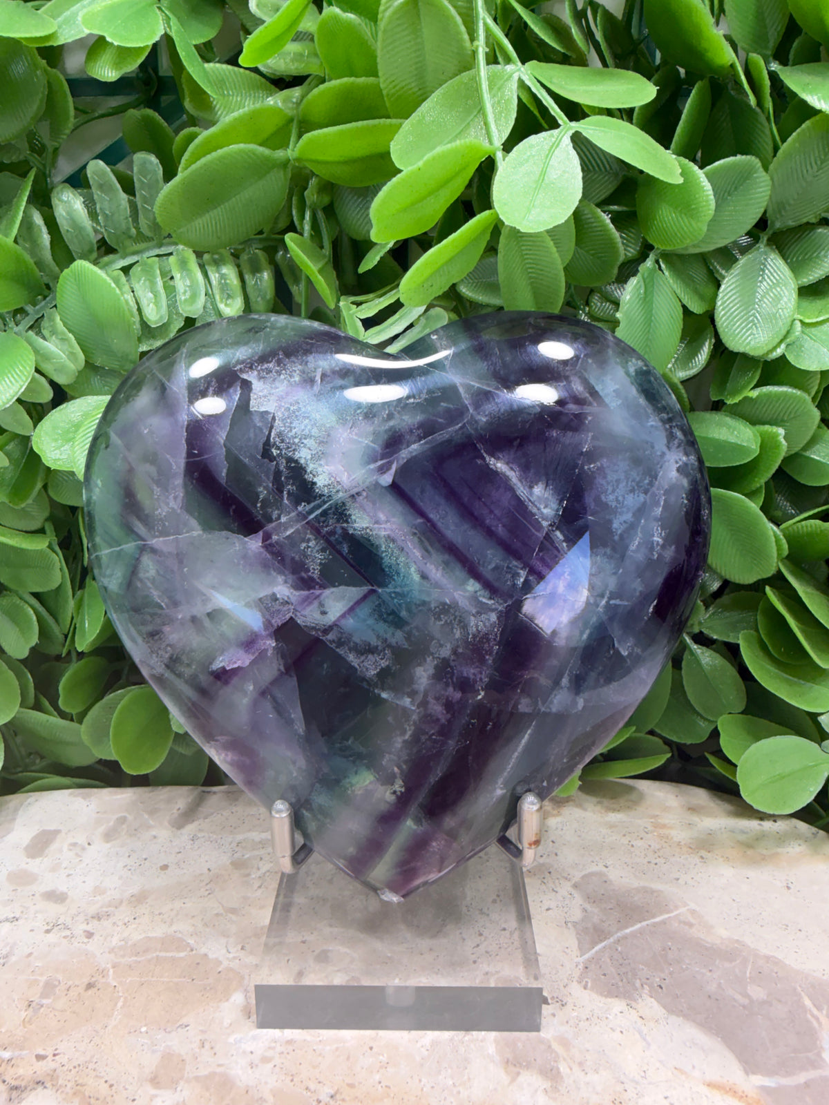 Rainbow Fluorite Heart 606g