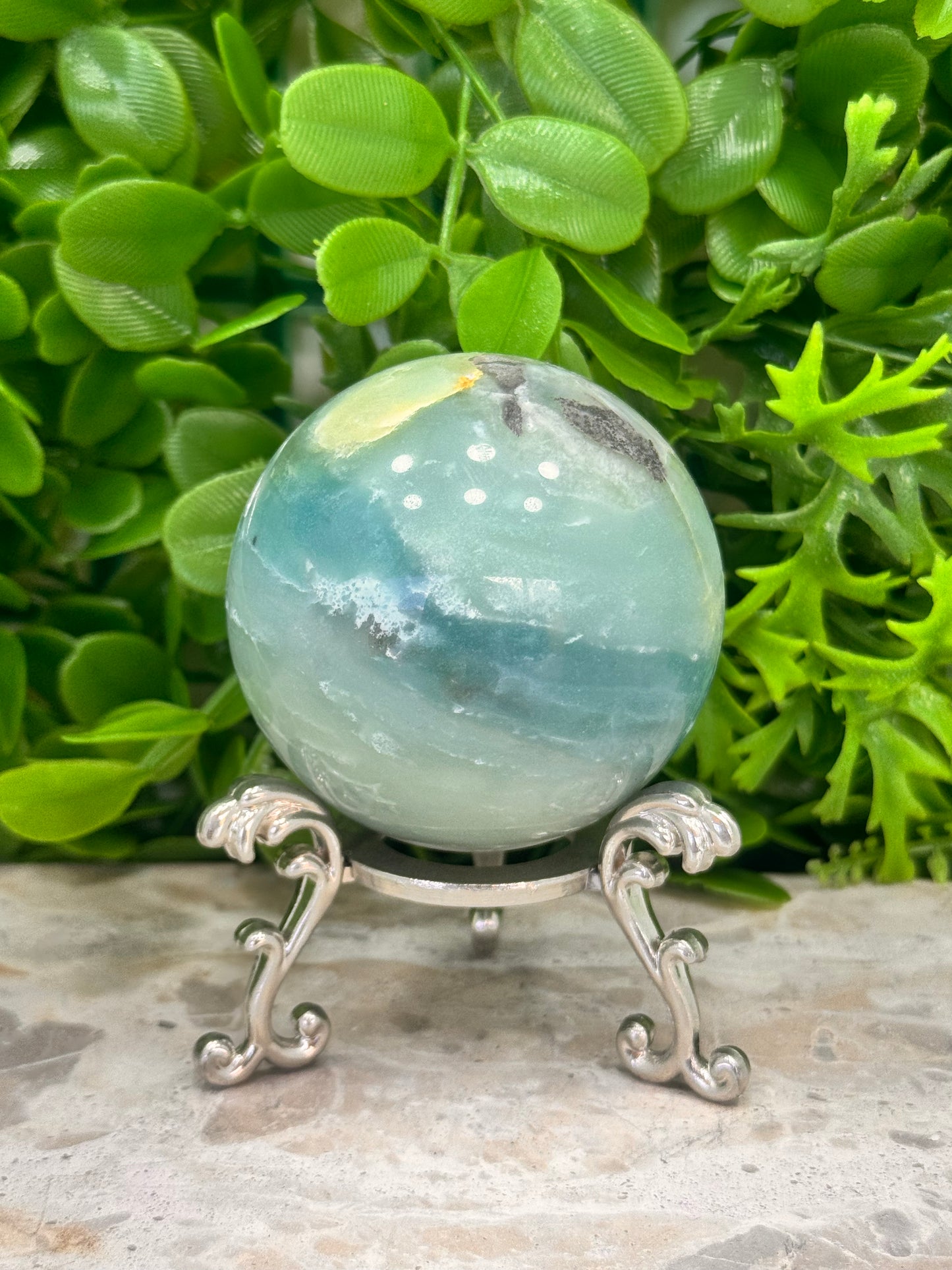 Sky Blue Opal Sphere 377g