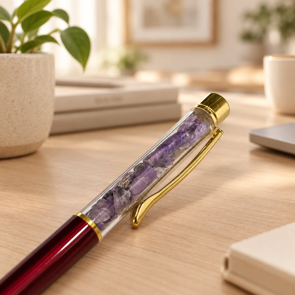 Charoite Premium Crystal Chip Pen
