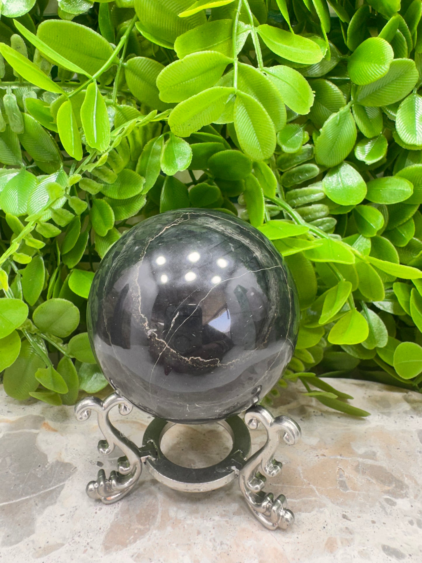 Black Banded Onyx Sphere 452g
