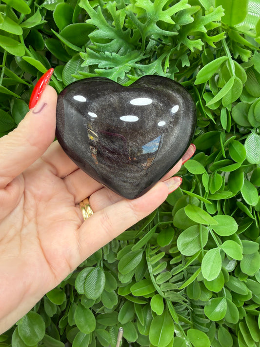 Silver Sheen Obsidian Heart 180g