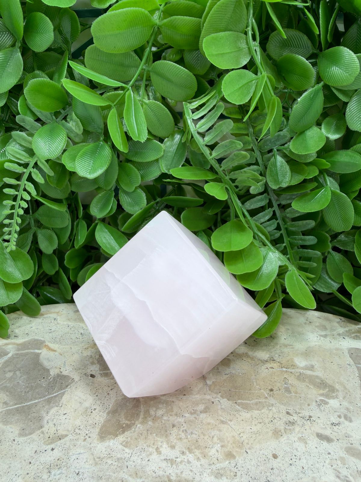 Pink Mangano Cube | Love • Compassion • Calm