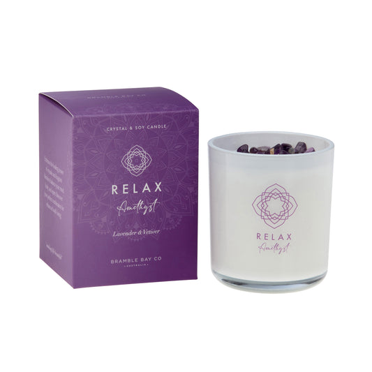 RELAX - Amethyst Candle (Lavender & Vetiver) 300g