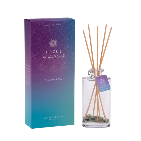 FOCUS - Rainbow Fluorite Diffuser (Peppermint & Lime) 150ml