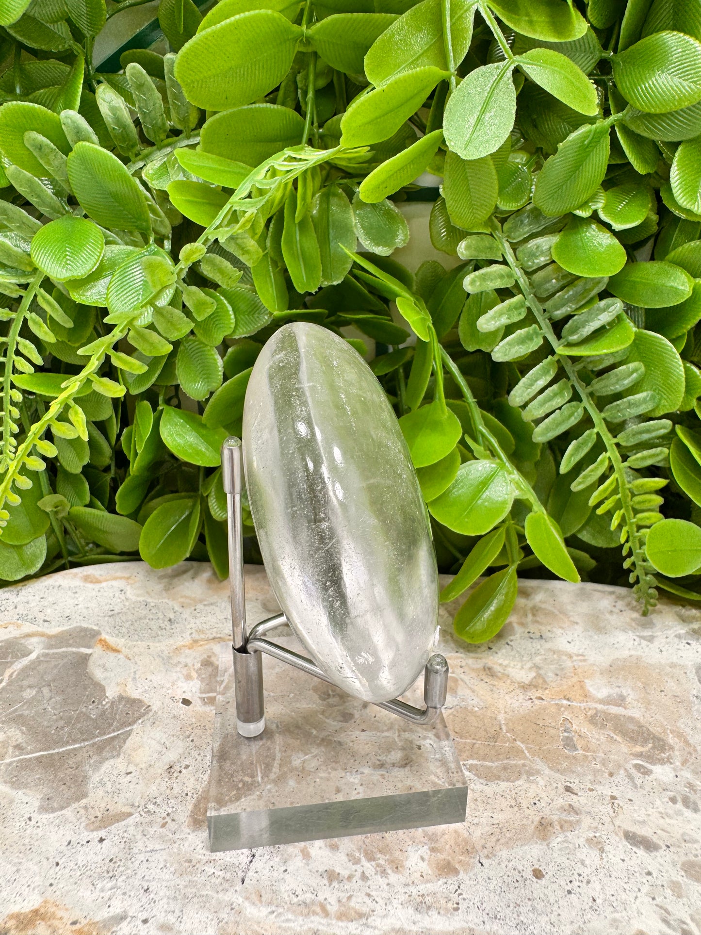 Clear Quartz Palm Stone 256g
