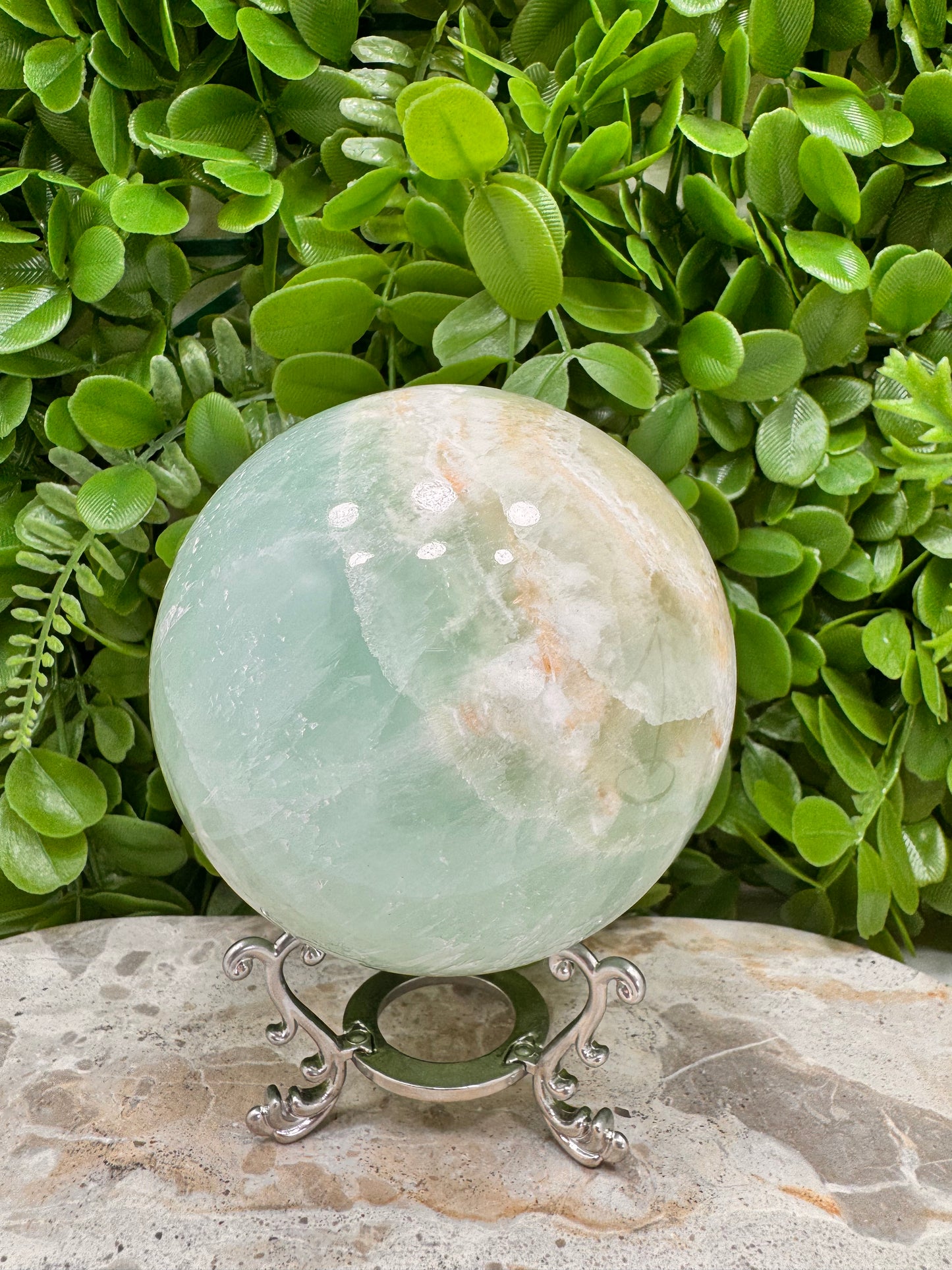 Pistachio Calcite Sphere 1484g