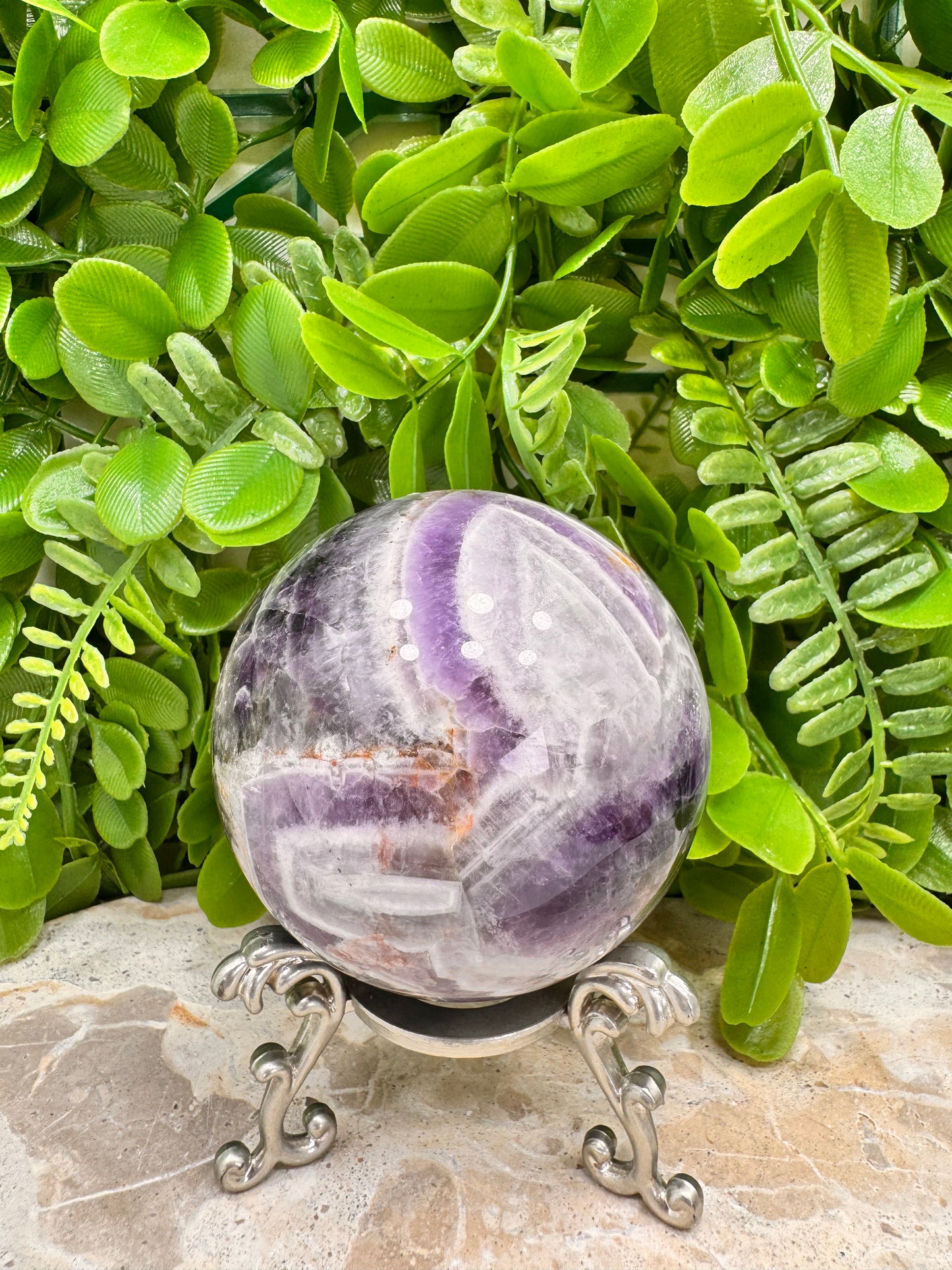 Chevron Amethyst Sphere 553g