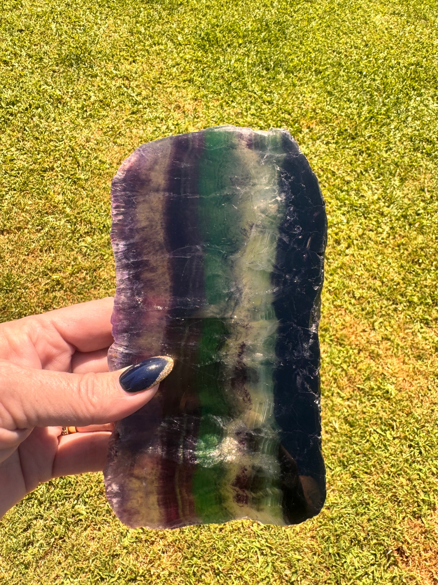 Fluorite Slab with Stand 667g