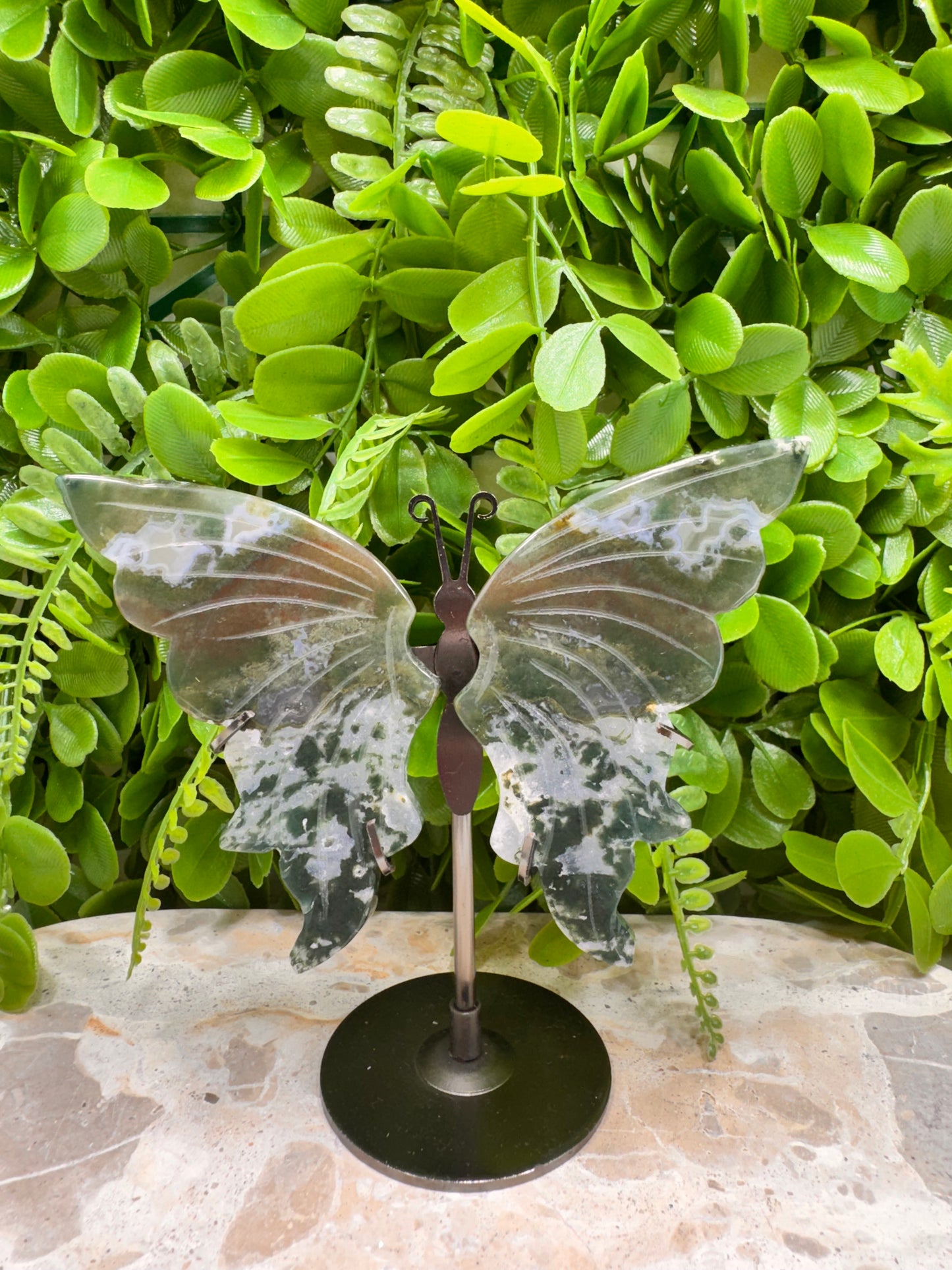 Moss Agate Butterfly 190g