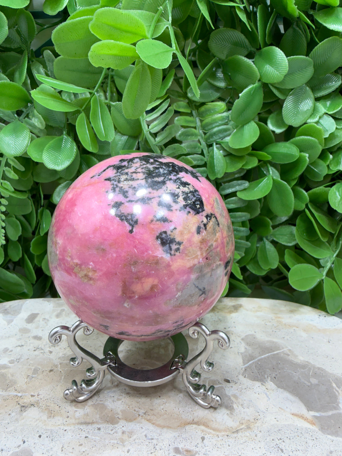 Rhodonite Sphere | Love • Compassion • Emotional Healing