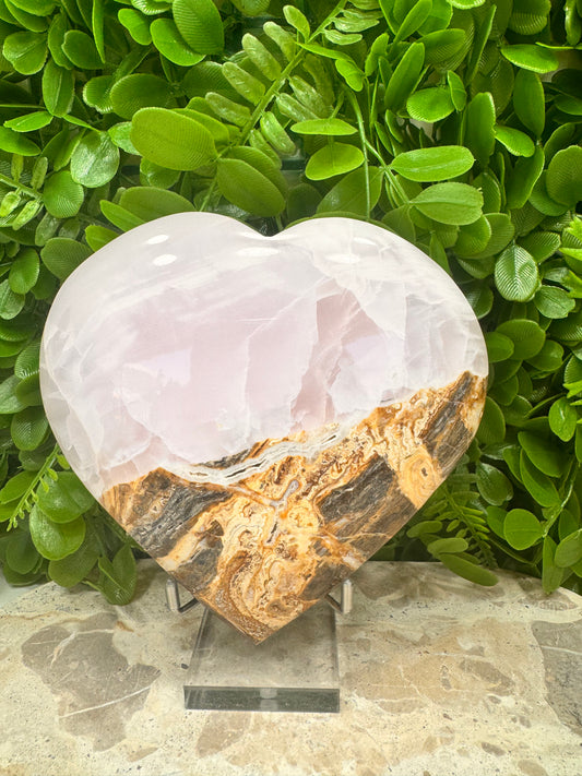 Pink Mangano/ Pakistan Bumble Bee Jasper UV Heart 1106g