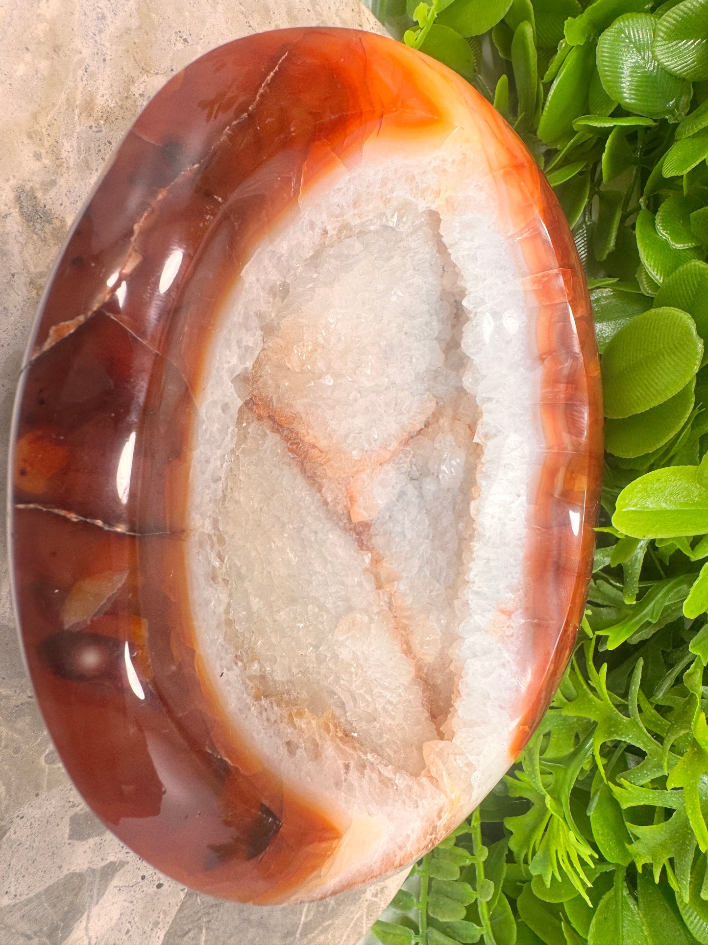 Carnelian Druzy Bowl 1108g