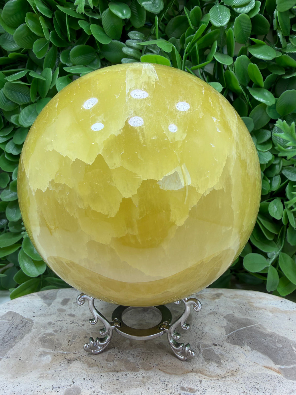 Lemon Calcite Sphere 3832g  | Joy • Confidence • Motivation
