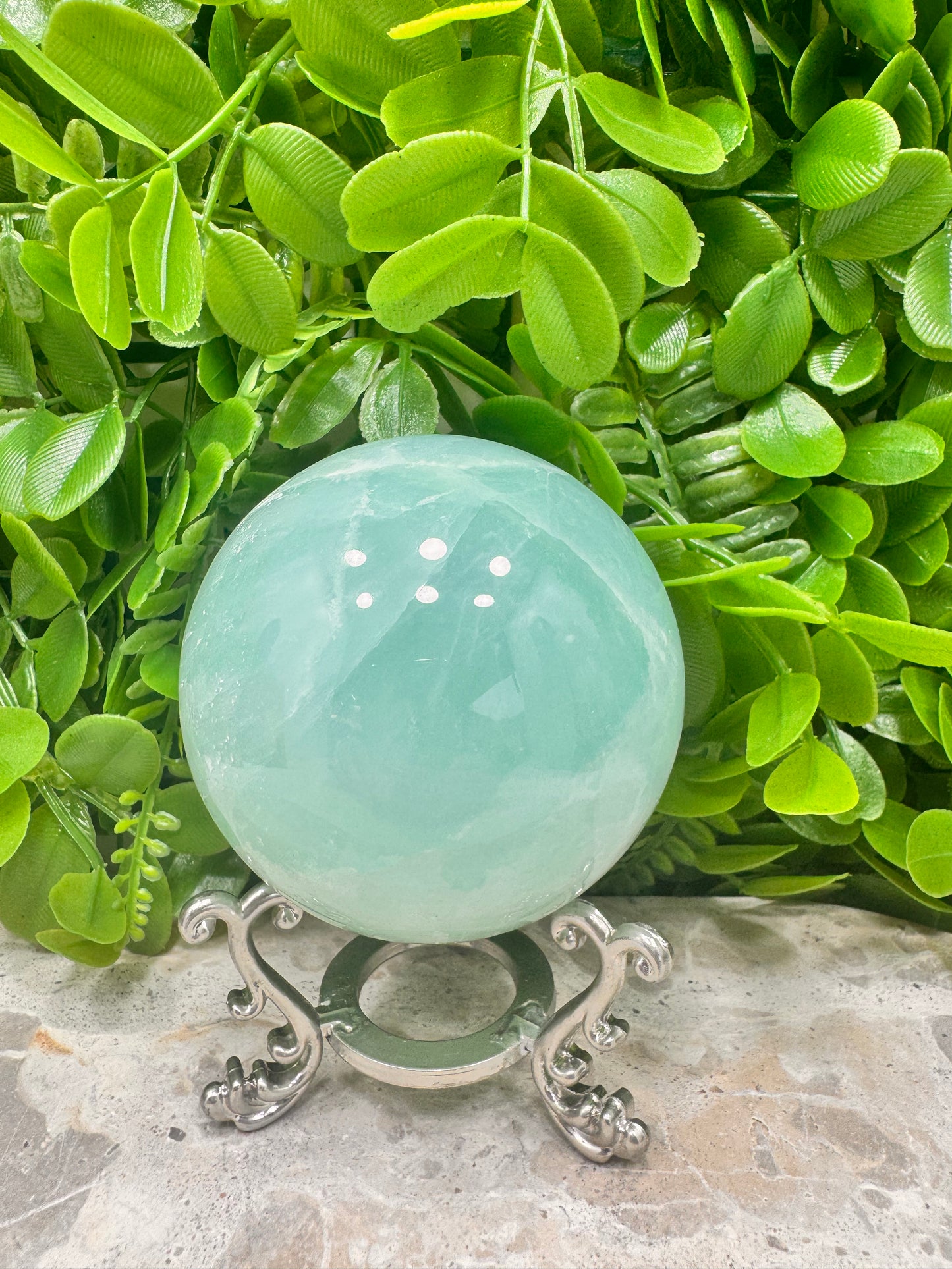 Pistachio Calcite Sphere 646g