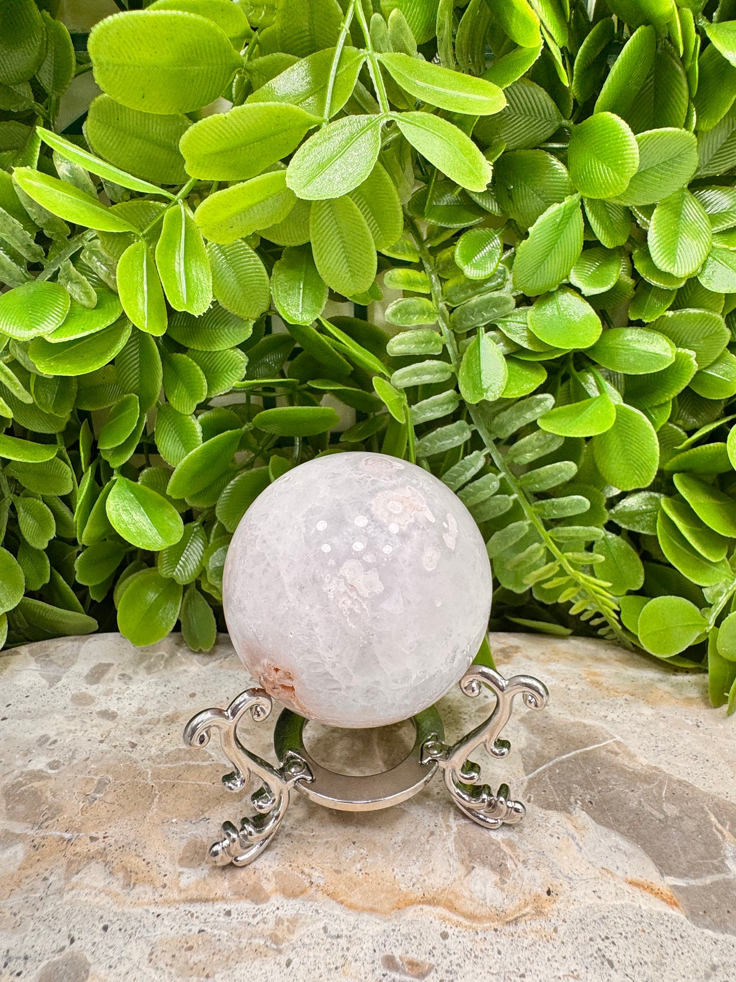 Flower Agate Sphere 226g