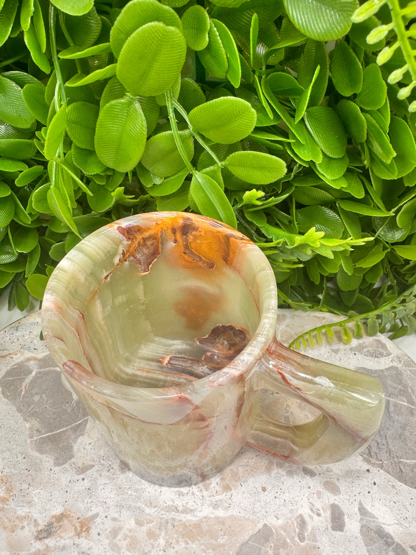 Green Banded Onyx Mug 434g