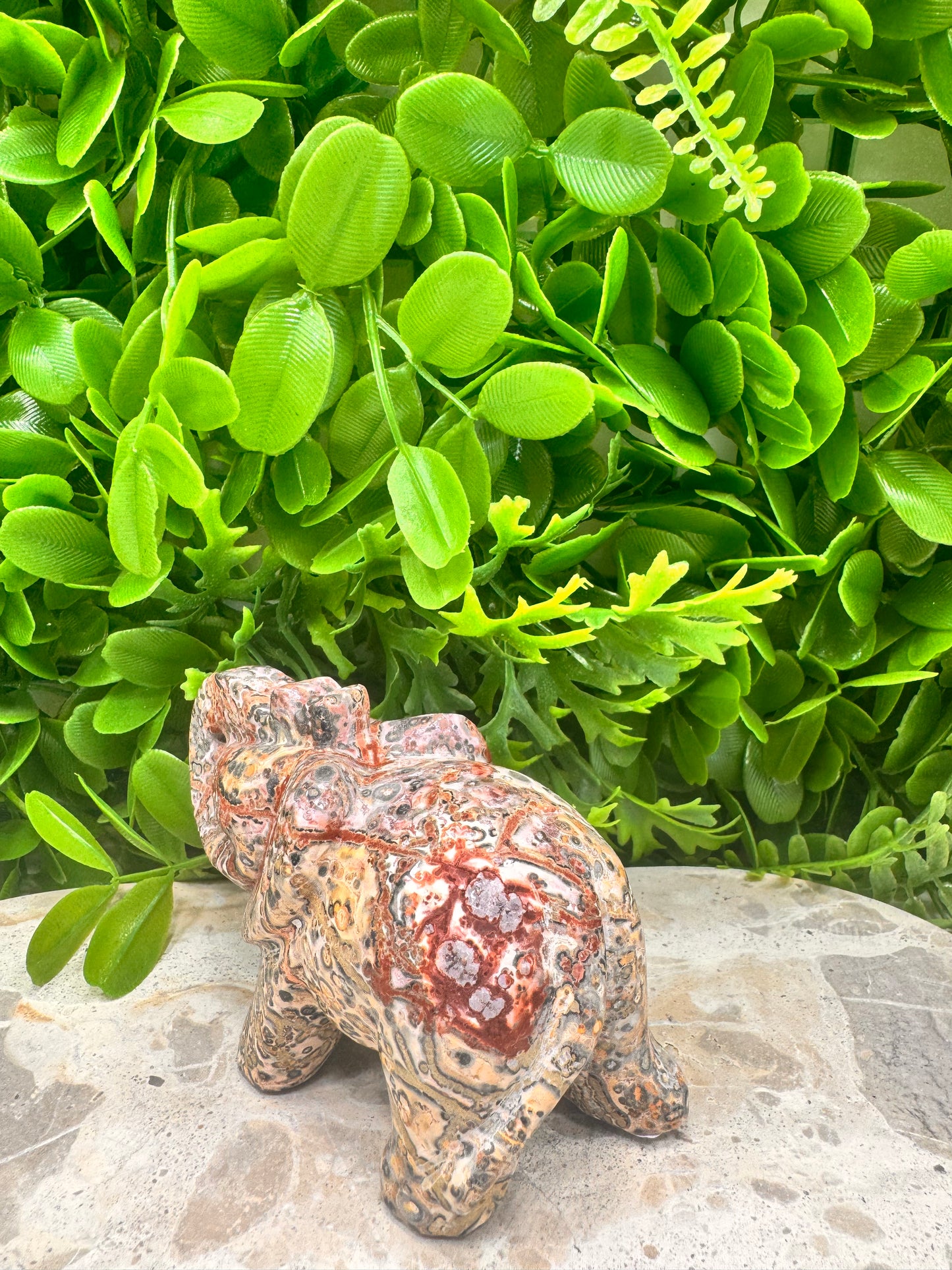 Red Leopard Skin Jasper Elephant 326g