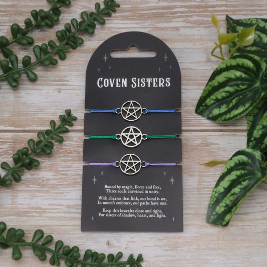 Set of 3 Coven Sisters Pentagram Bracelet