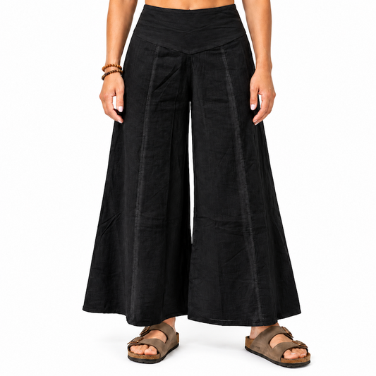 Rayon Women's Flared Pants F/S Black
