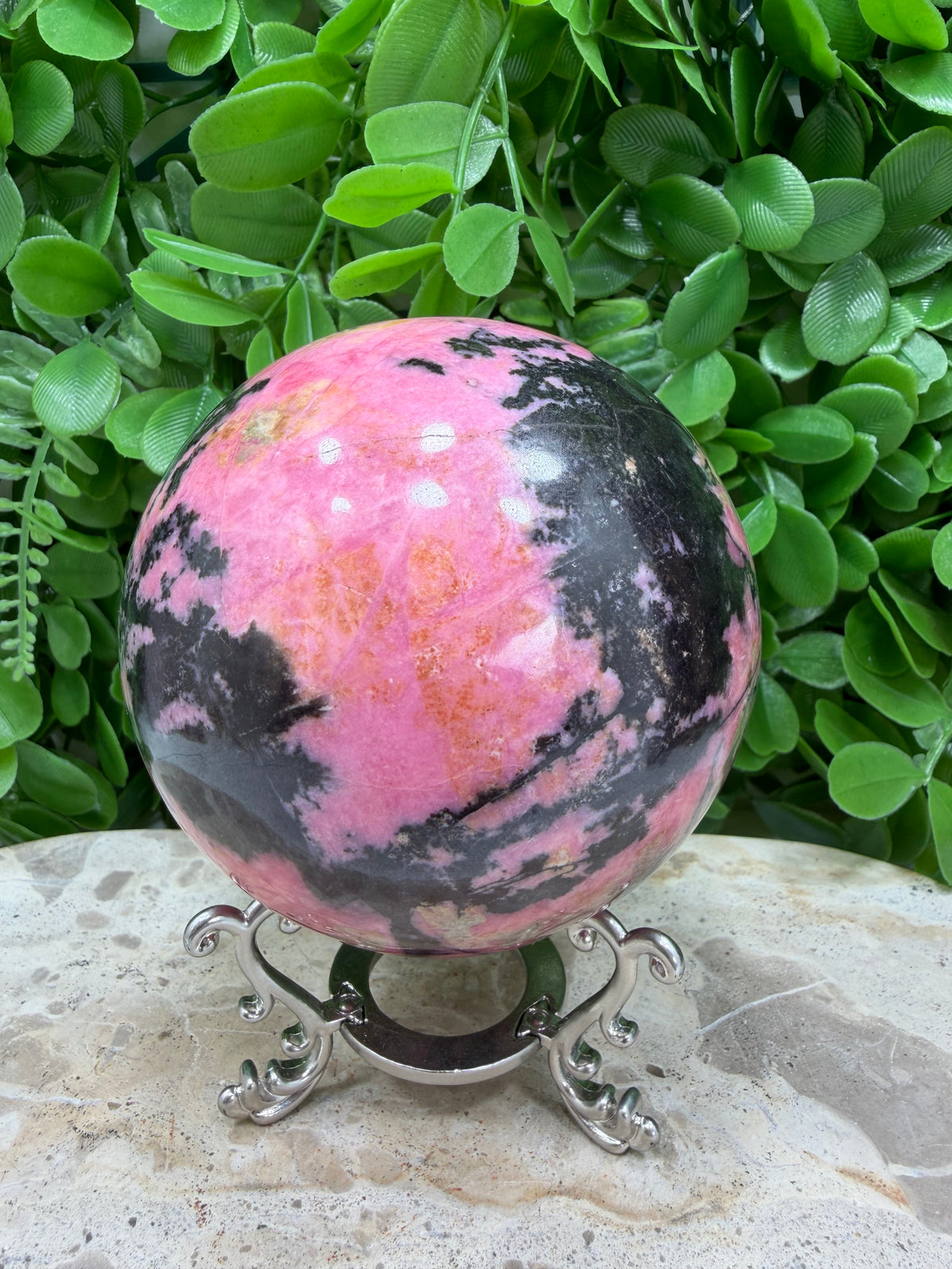 Rhodonite Sphere | Love • Compassion • Emotional Healing