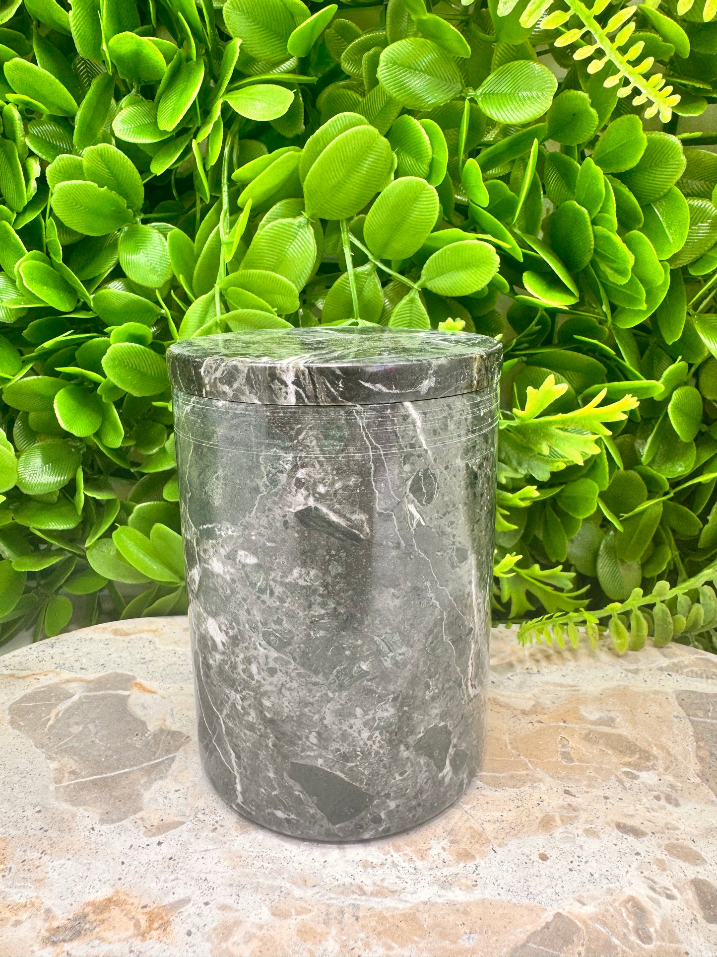 Black Zebra Jasper Jar with lid 2 pce 600g