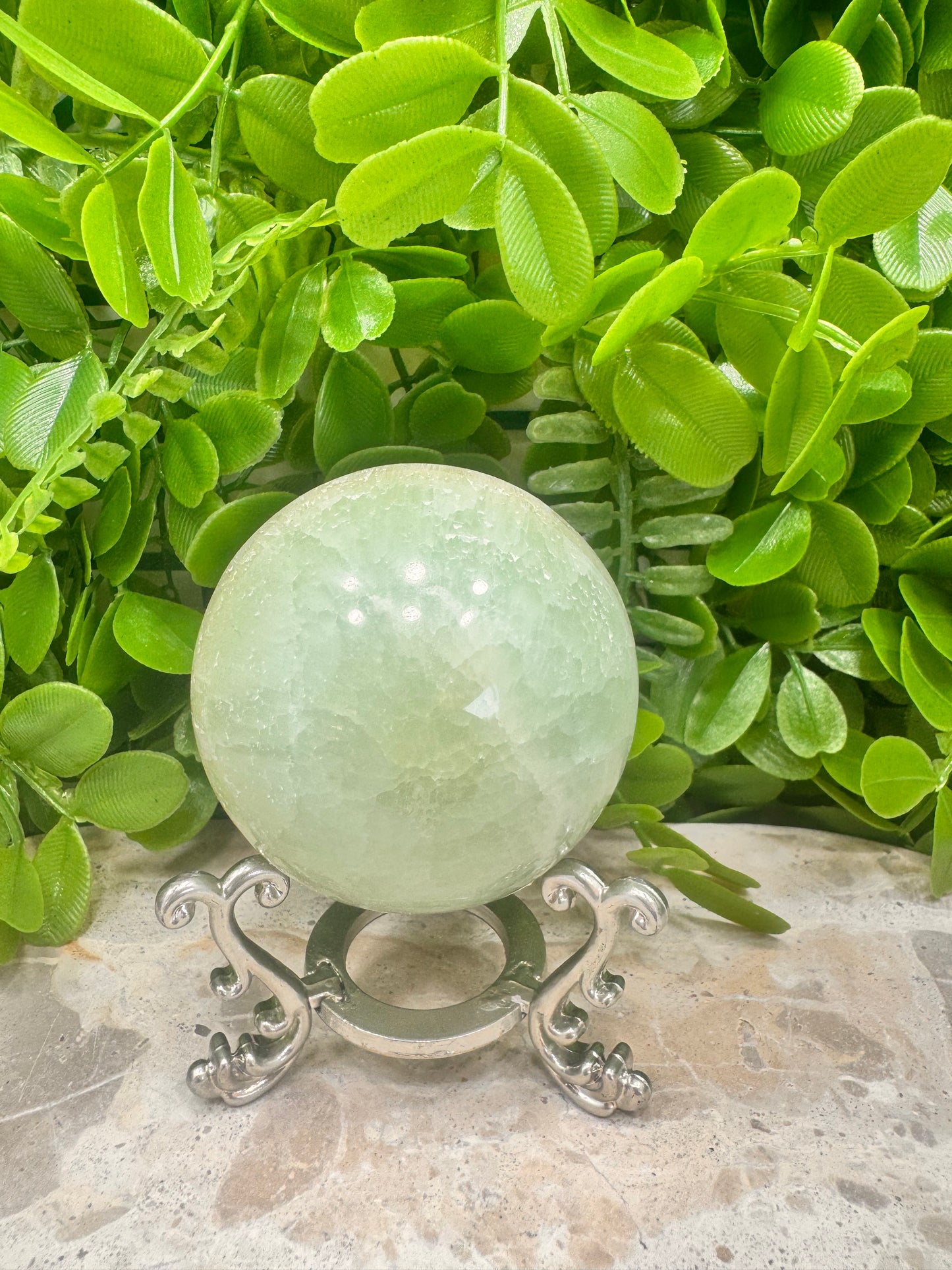 Pistachio Calcite Sphere 408g