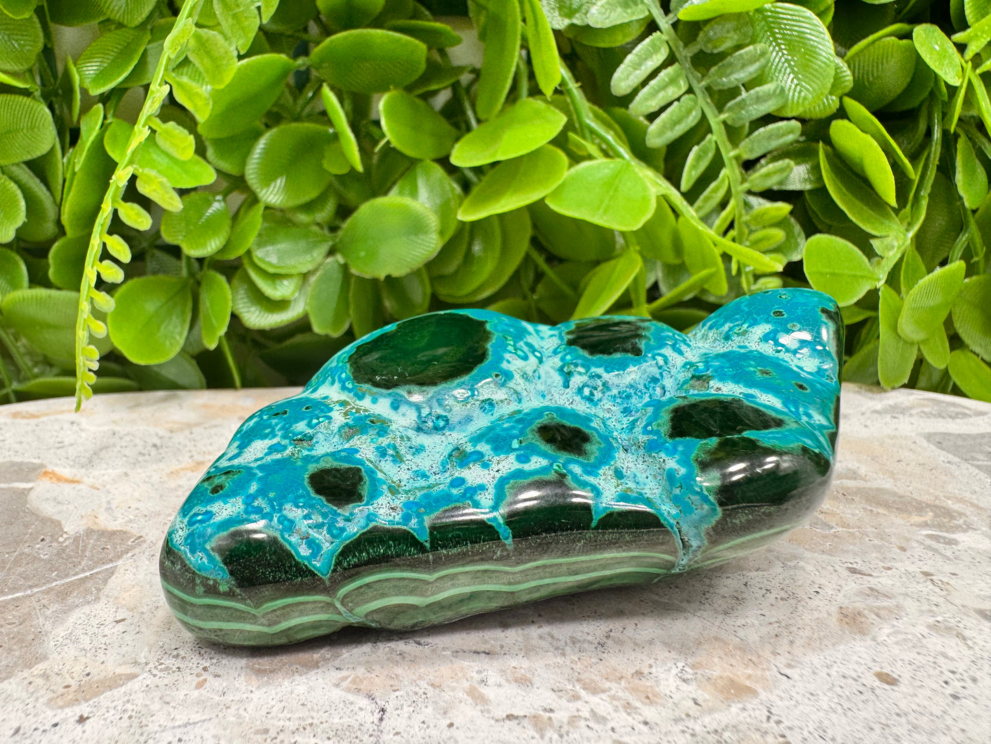 Malachite with Chryscolla Freeform 238g