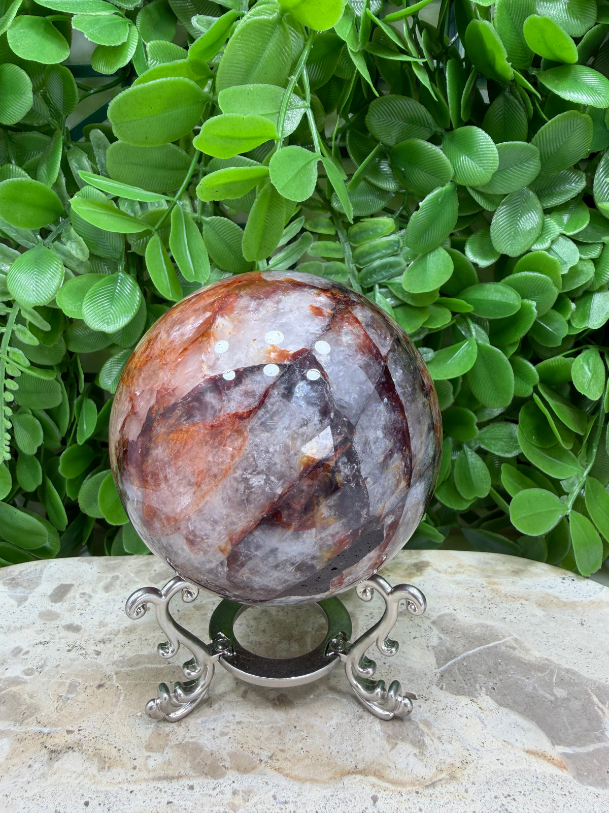 Fire Quartz Sphere | Grounding • Confidence • Inner Strength