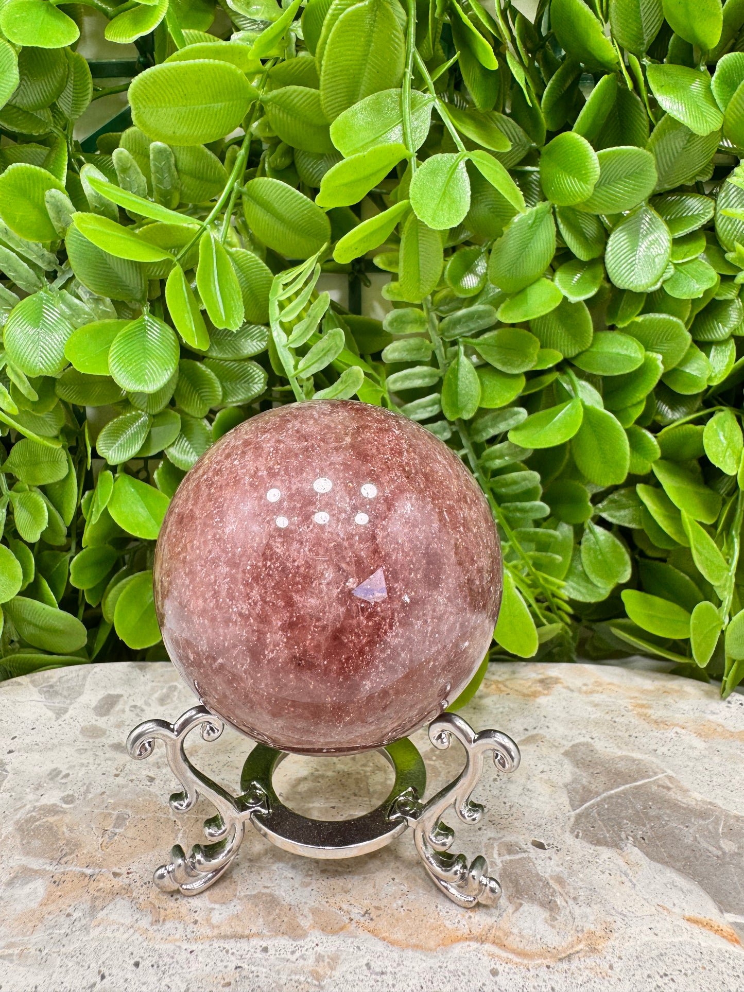 Strawberry Quartz Sphere 398g