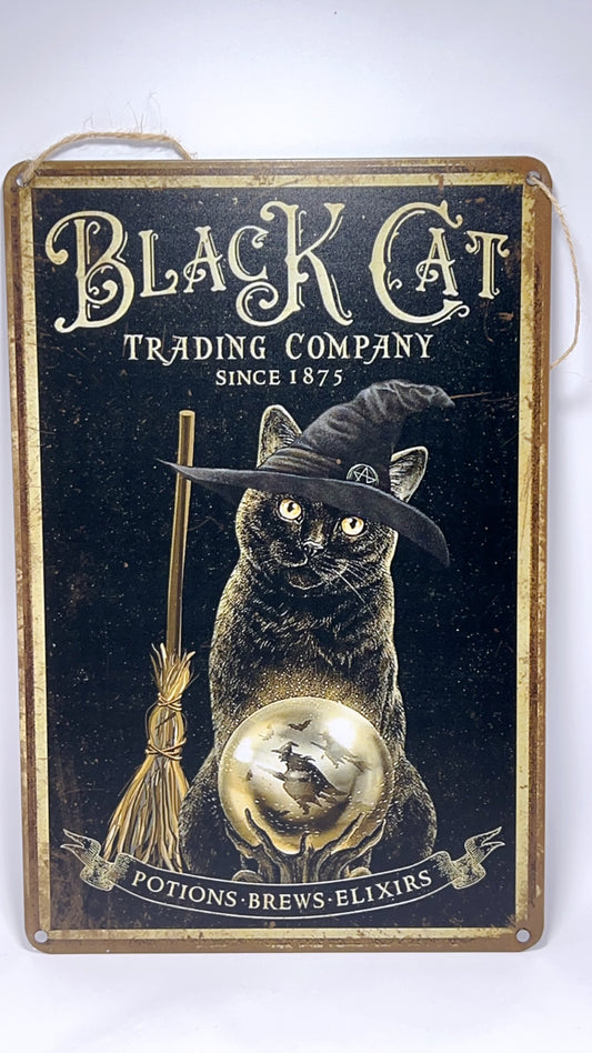 Black Cat Trading Company Tin Sign