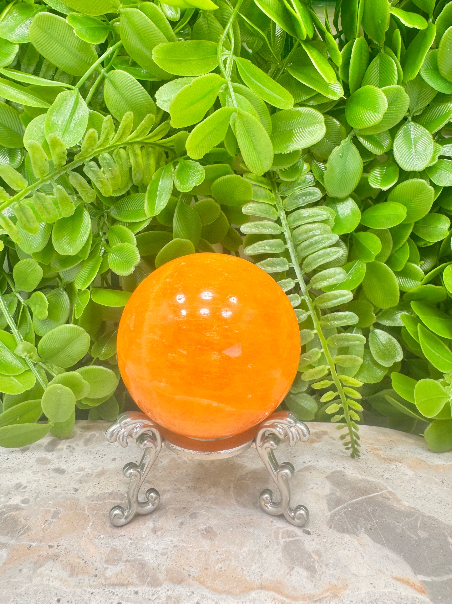 Crystalized Orange Calcite Sphere 398g