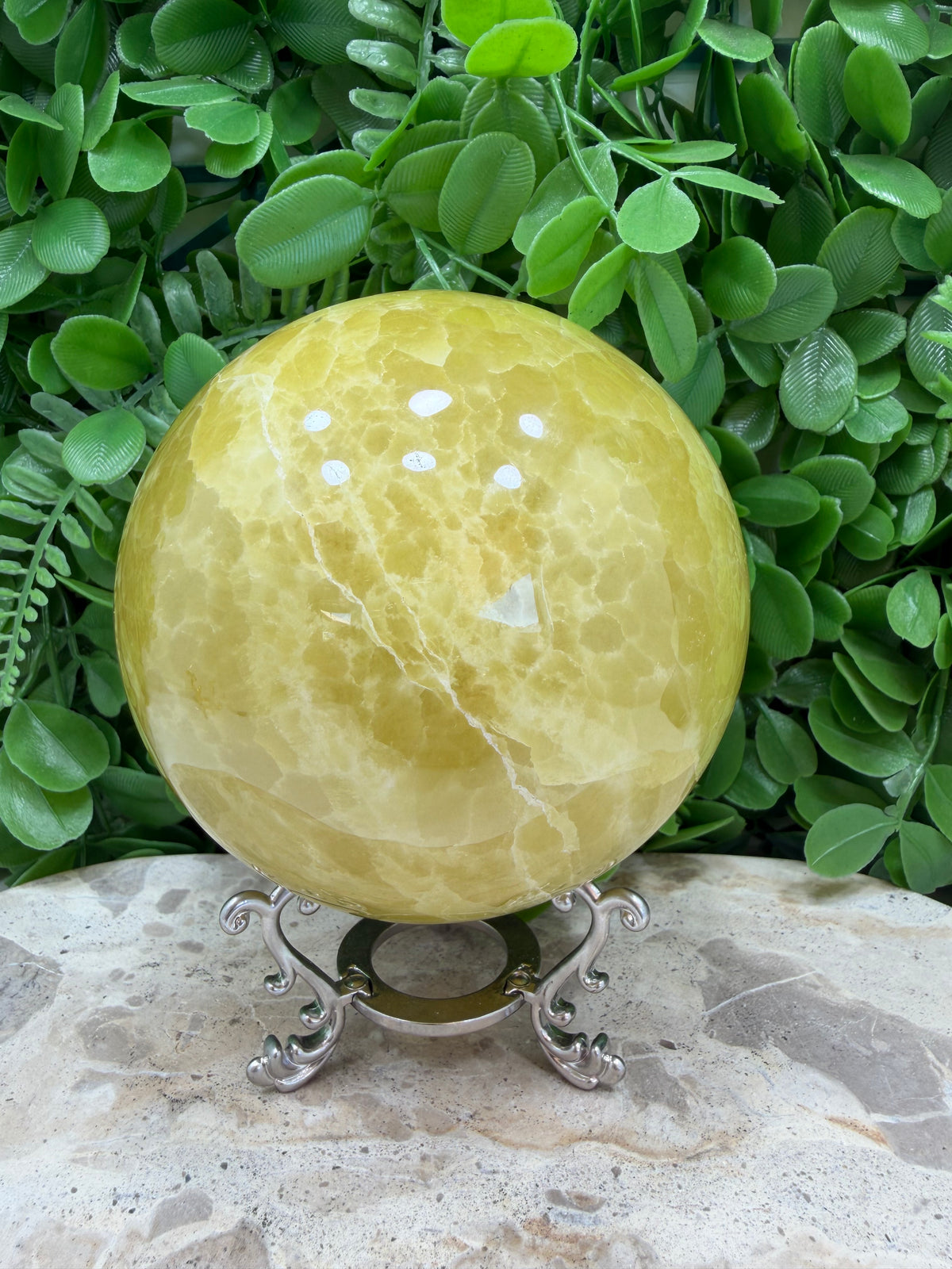 Lemon Calcite Sphere 1790g | Joy • Confidence • Motivation