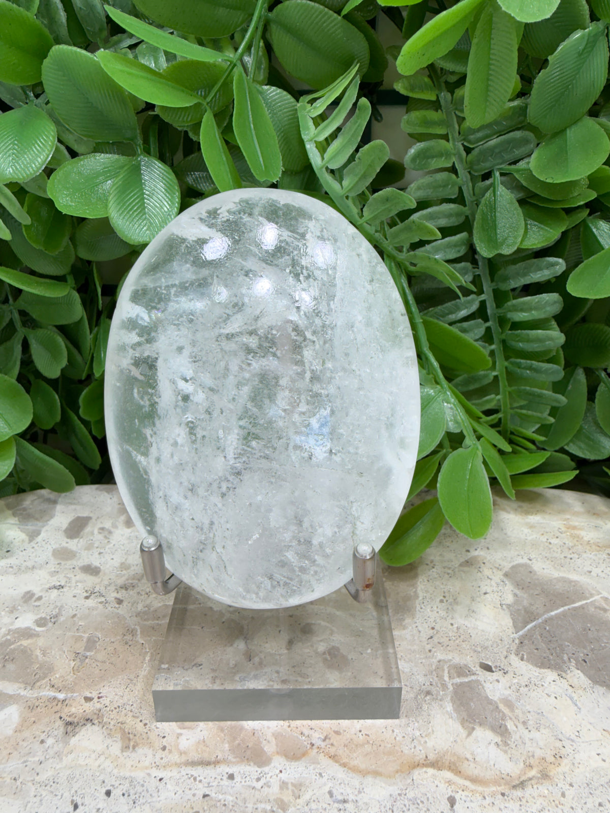 Clear Quartz Palm Stone 196g